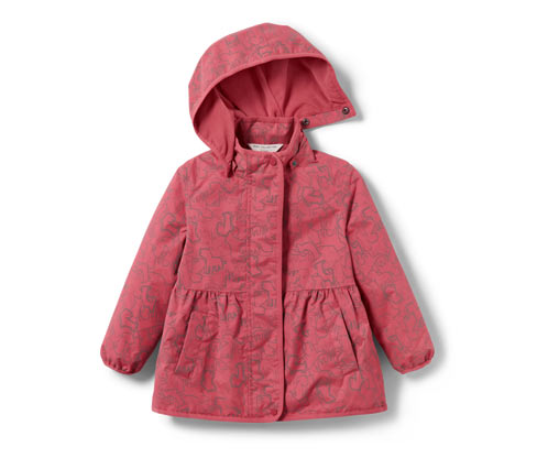 Tchibo - Kinder-Thermo-Regenjacke mit reflektierenden Elementen - Mädchen - Gr. 98/104 - silber/print