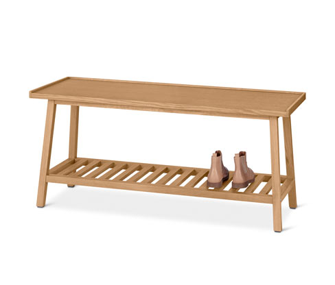 Tchibo - Sitzbank mit Ablage - 110x40x50,5cm - braun - Eichenholz / Holz / Filz