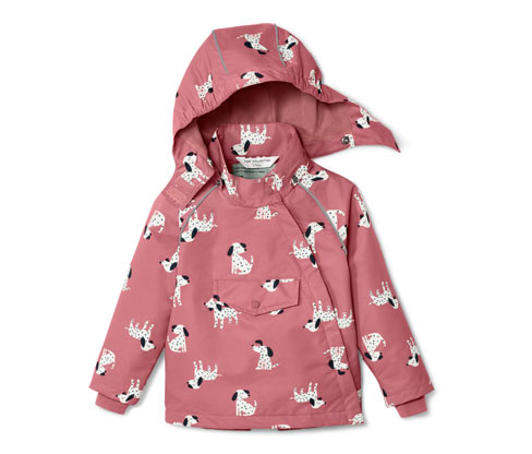 Tchibo - Kinder-Thermo-Regenjacke - Mädchen - Gr. 86/92 - dunkelrosa/print