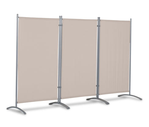 Leco Stellwand 3-teilig - 260x60x156cm - beige - Polyester / Stahl / Kunststoff