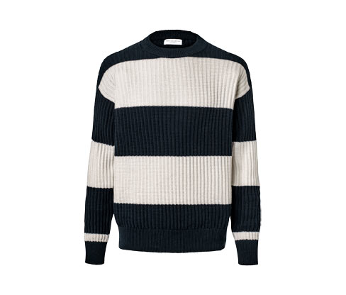 Tchibo - Grobstrick-Pullover - Herren - Gr. M - dunkelblau/gestreift