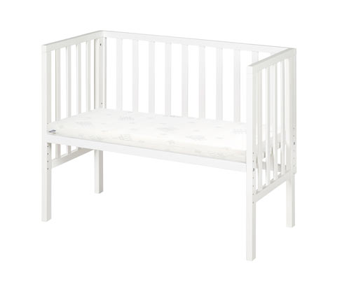 roba 2-in-1-Beistellbett »safe asleep®« - 47x99,5x47cm - weiß - Holz / Baumwolle / Schaumstoff