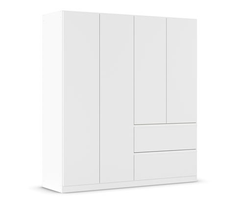 rauch Drehtürenschrank 4-türig »Joel« - 181x54x197cm - weiß - Holz