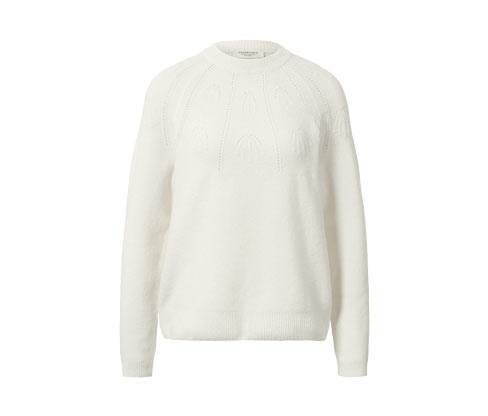 Tchibo - Strickpullover mit Wolle - Damen - Gr. L - weiß