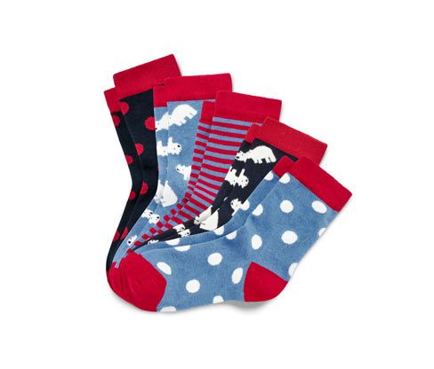 Tchibo - 5 Paar Kinder-Socken - Gr. 23-26 - dunkelblau