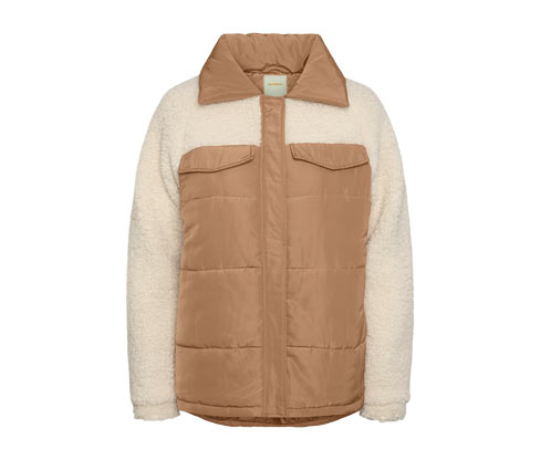 Tchibo - Steppjacke mit Teddy-Akzenten - Damen - Gr. 40 - cognac