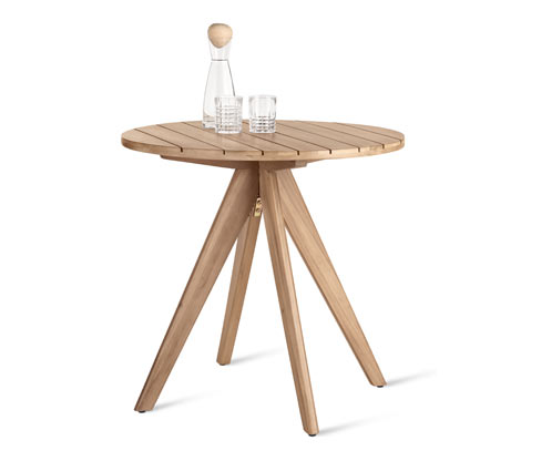 Tchibo - Runder Gartentisch - 88x90x16cm - braun - Akazienholz / Stahl / Polypropylen