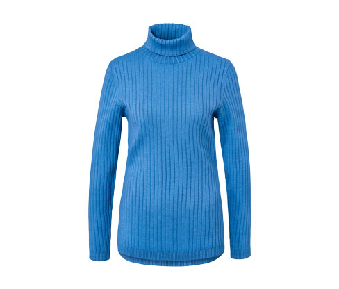 Tchibo - Gerippter Rollkragenpullover - Damen - Gr. XL - blau