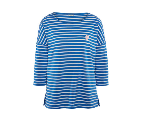 Tchibo - Shirt mit Streifen - Damen - Gr. S - weiß/gestreift