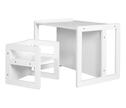 roba 3-in-1-Kindersitzgruppe - 30x30x30cm - weiß - Holz