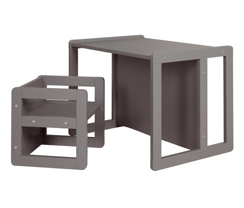 roba 3-in-1-Kindersitzgruppe - 30x30x30cm - anthrazit - Holz