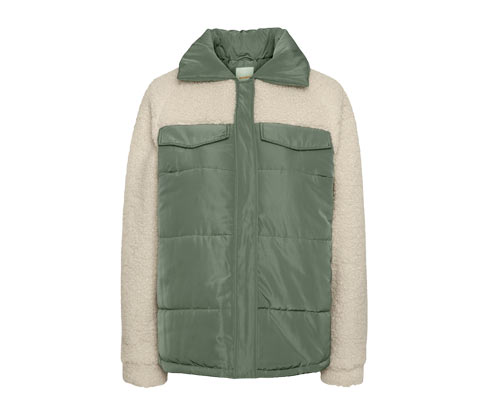 Tchibo - Steppjacke mit Teddy-Akzenten - Damen - Gr. 44 - weiß