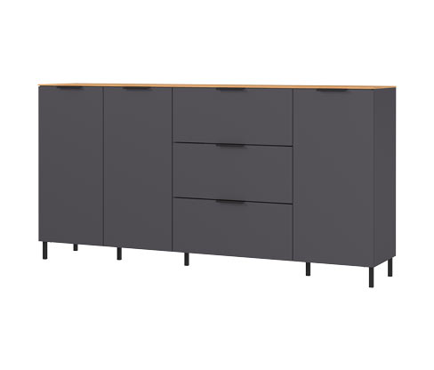 Tchibo - Sideboard »California« - 192x40x98cm - schwarz - Holz / Metall