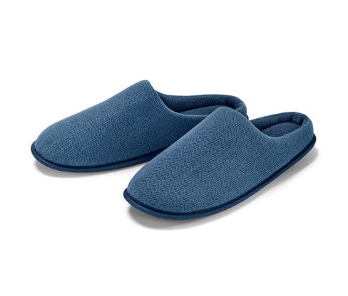Tchibo - Hausschuhe - Herren - Gr. 44-45 - dunkelblau/gestreift