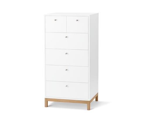 Tchibo - Highboard mit Schubladen - 60x50x120cm - silber - Holz / Eichenholz / Metall