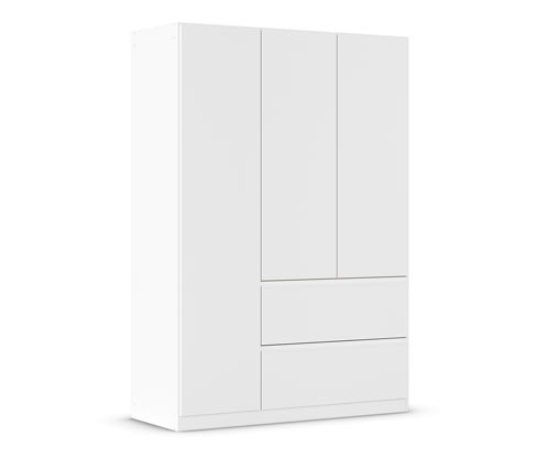 rauch Drehtürenschrank 3-türig »Joel« - 136x54x197cm - weiß - Holz / Holz