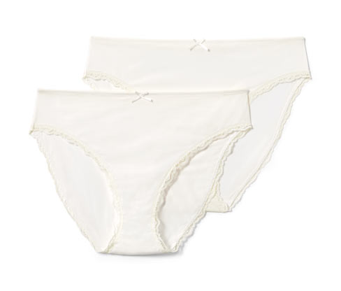 Tchibo - 2 Slips - Damen - Gr. S - creme