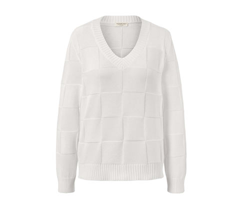 Tchibo - Pullover mit Karostruktur - Damen - Gr. S - creme