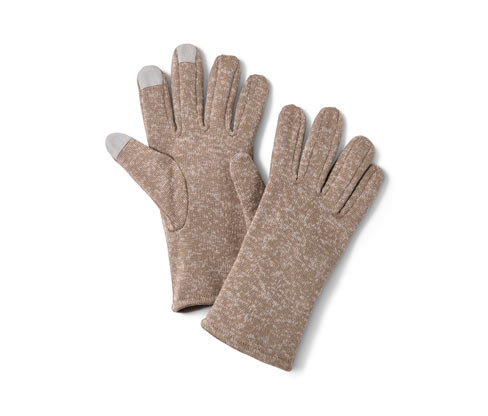 Tchibo - Strickfleece-Handschuhe - Herren - Gr. 6,5 - braun