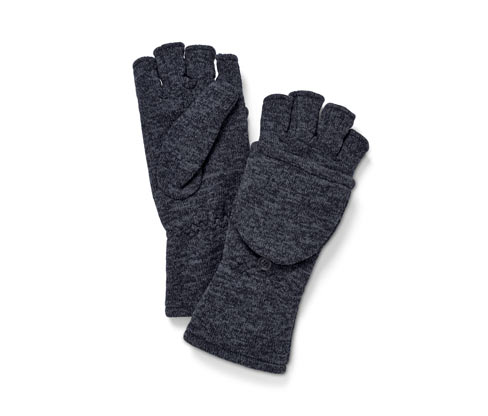 Tchibo - Strickfleece-Klappfäustlinge - Herren - Gr. 6,5 - dunkelblau