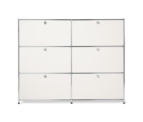 Tchibo - Kommode Metall »Cn3« mit 6 Klappenfächern - 152x40x120,5cm - chrom - Stahl / Aluminium / Kunststoff