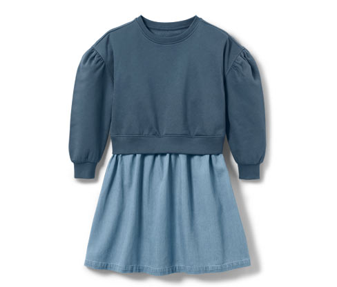 Tchibo - Kinder-Sweatkleid - Mädchen - Gr. 158/164 - blau