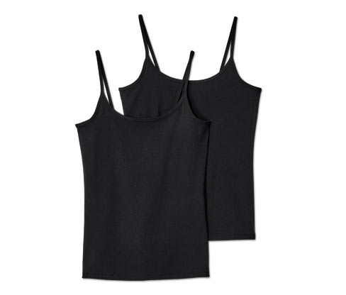 Tchibo - 2 Spaghetti-Hemdchen - Damen - Gr. L - schwarz