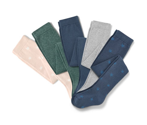 Tchibo - 5 Baumwoll-Strumpfhosen - Baby - Gr. 74/80 - blau/gestreift