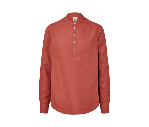 Tchibo - Hemd mit Leinen - Herren - Gr. XL - terrakotta