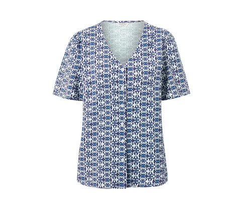 Tchibo - Bluse mit Alloverprint - Damen - Gr. 34 - blau/print