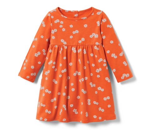 Tchibo - Kleinkind-Jerseykleid - Mädchen - Gr. 122/128 - weiß/geblümt