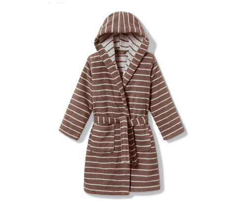 Tchibo - Kinder-Bademantel - Herren - Gr. 122/128 - braun/gestreift
