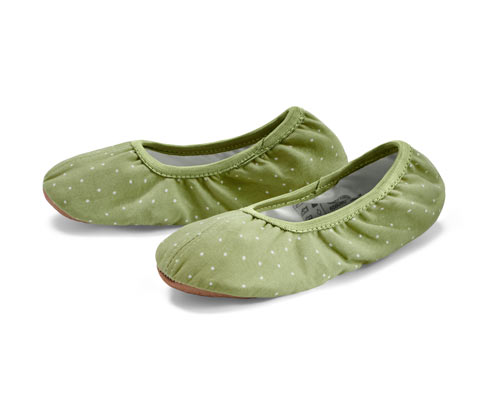 Thumbnail - Tchibo - Kleinkinder-Gymnastikschuhe - Damen - Gr. 33 - olivgrün/gepunktet