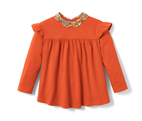 Tchibo - Kleinkind-Langarmshirt - Mädchen - Gr. 110/116 - orange/geblümt
