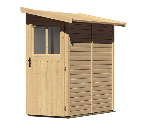 Karibu Anlehn-Gerätehaus - 99x182x214cm - braun - Fichtenholz