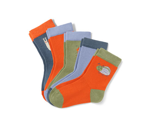 Tchibo - 5 Paar Kinder-Socken - Herren - Gr. 23-26 - dunkelblau/jacquard