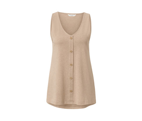 Tchibo - Top mit Knopfleiste - Damen - Gr. XL - beige