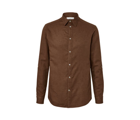 Tchibo - Hemd mit Leinen - Herren - Gr. XL - braun