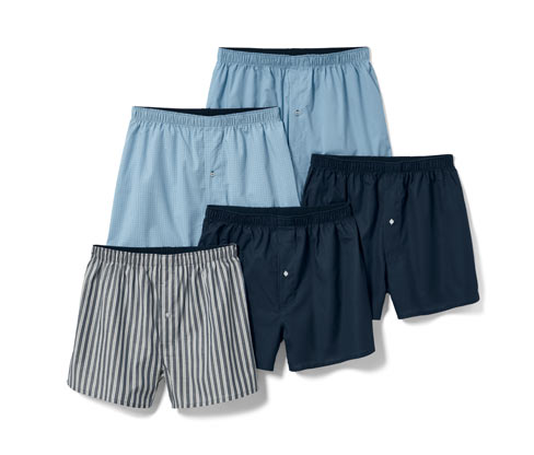 Tchibo - 5 Web-Boxershorts - Herren - Gr. S/4 - dunkelblau/gestreift