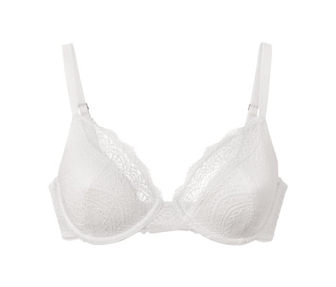 Tchibo - Bügel-BH mit Spitze - Damen - Gr. 80C - weiß