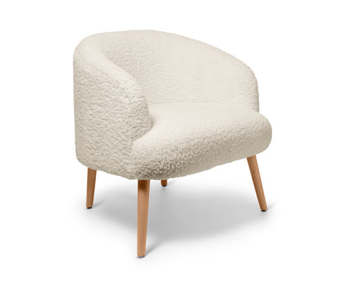 Tchibo - Bouclé-Sessel mit Holzbeinen - 74x69x76cm - braun - Polyester / Buchenholz