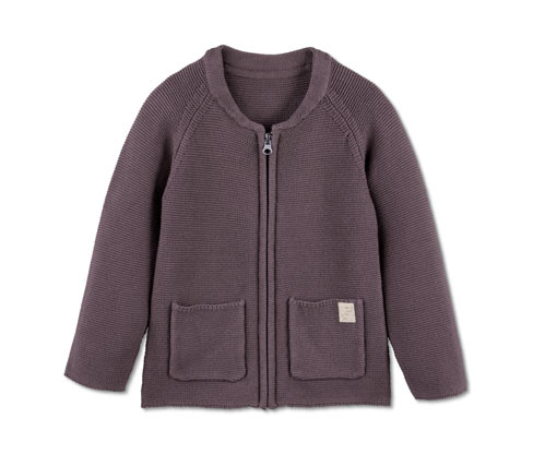 Tchibo - Baumwoll-Strickjacke - Baby - Gr. 62/68 - dunkellila
