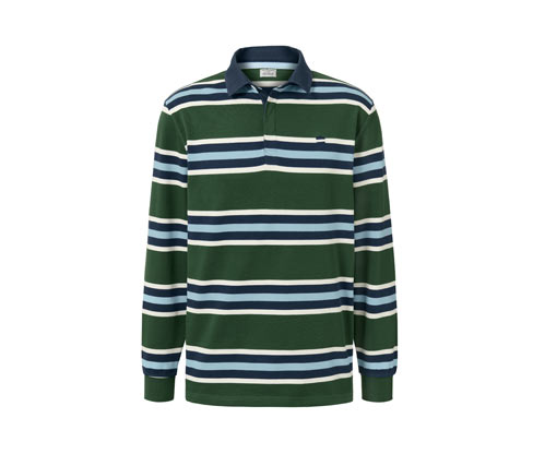 Tchibo - Langarm-Poloshirt - Herren - Gr. 5XL - weiß/gestreift