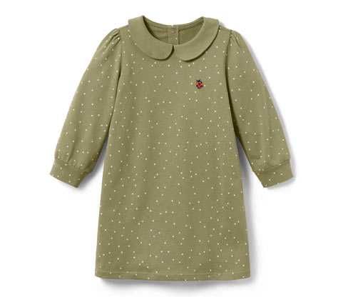 Tchibo - Kleinkinder-Jerseykleid - Mädchen - Gr. 122/128 - olivgrün/gepunktet