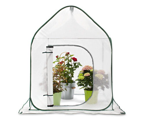 Tchibo - Großes Pop-up-Pflanzenschutz-Zelt - 100x100x160cm - dunkelgrün - Polyethylen / Fiberglas / Polyester