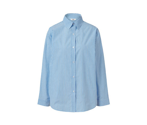 Tchibo - Popeline-Bluse - Damen - Gr. 42 - weiß/gestreift