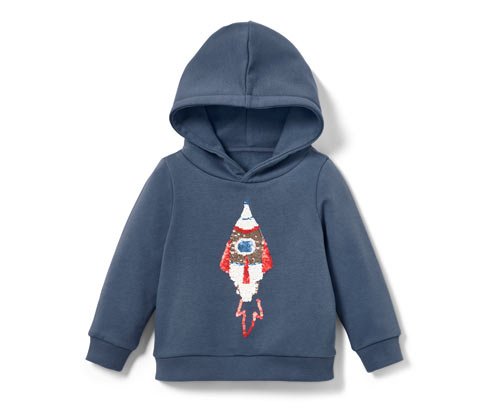 Tchibo - Kinder-Sweatshirt mit Wendepailletten - Herren - Gr. 86/92 - blau