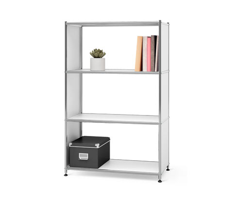 Tchibo - Regal Metall »Cn3« mit 3 Fächern - 77x40x120,5cm - chrom - Stahl / Kunststoff / Kunststoff