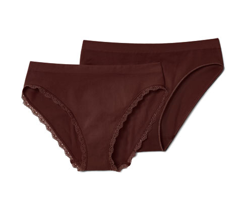 Tchibo - 2 Seamless-Slips - Damen - Gr. L - braun