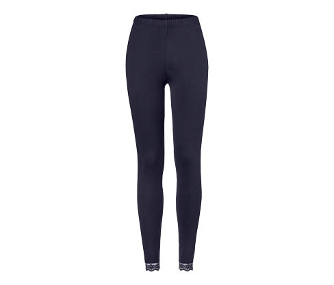 Tchibo - Leggings mit Spitzenborte - Damen - Gr. S - dunkelblau